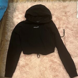 Black Cropped Hoodie